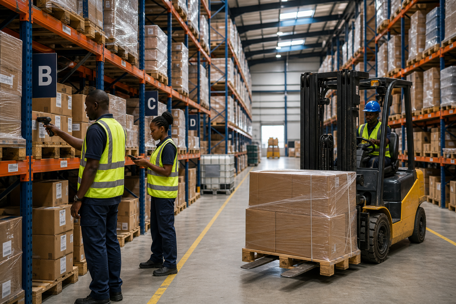 Warehouse pallet handling
